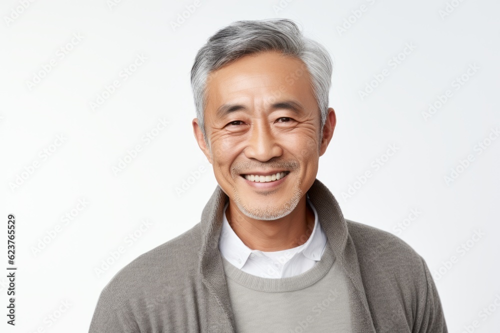 Portrait of a happy senior asian man smiling isolated on white background Portrait of a happy senior asian man smiling isolated on white background