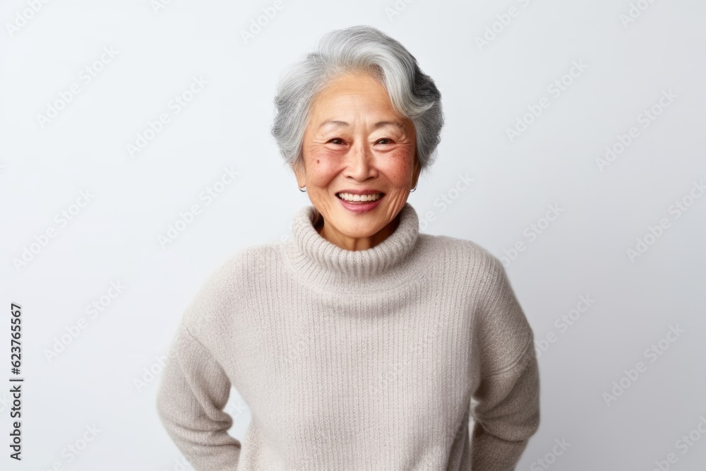 Portrait of happy senior asian woman smiling with white background. Portrait of happy senior asian woman smiling with white background.