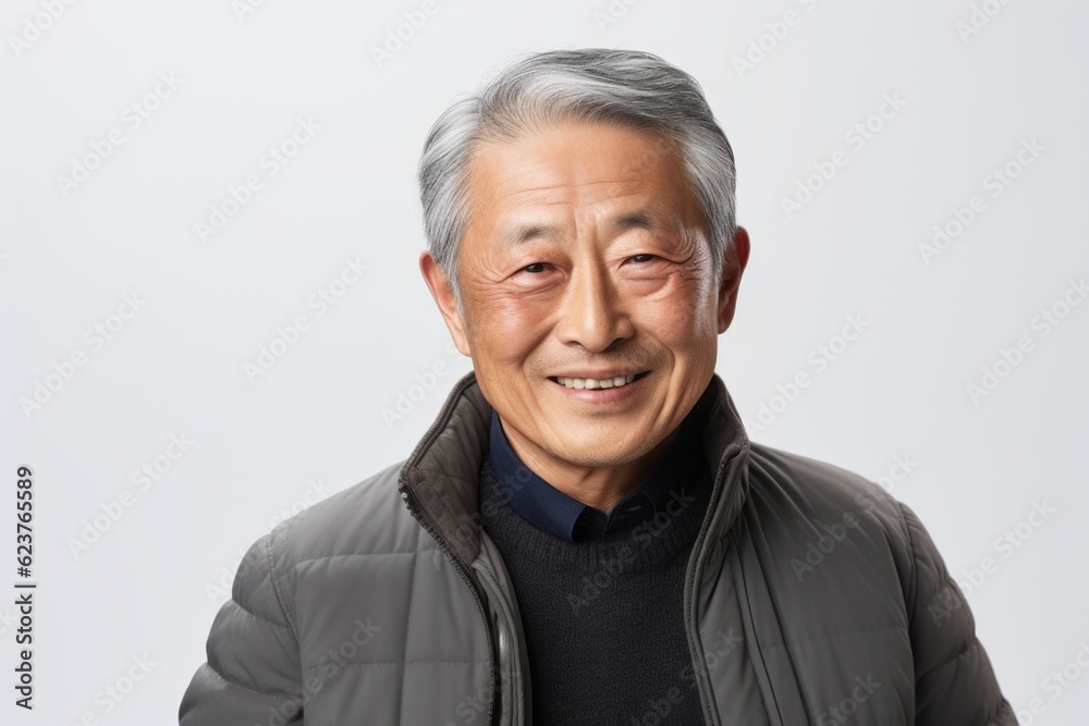 Portrait of a senior asian man smiling and looking at camera Portrait of a senior asian man smiling and looking at camera