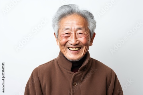 Portrait of happy senior asian man smiling and looking at camera