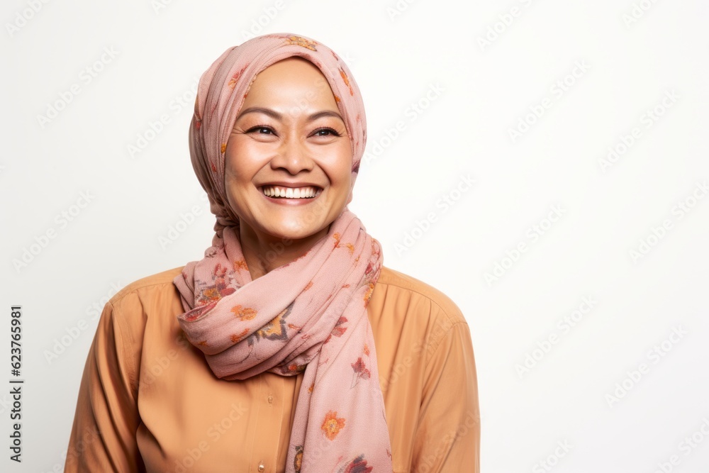 Portrait of a beautiful asian muslim woman wearing hijab smiling Portrait of a beautiful asian muslim woman wearing hijab smiling