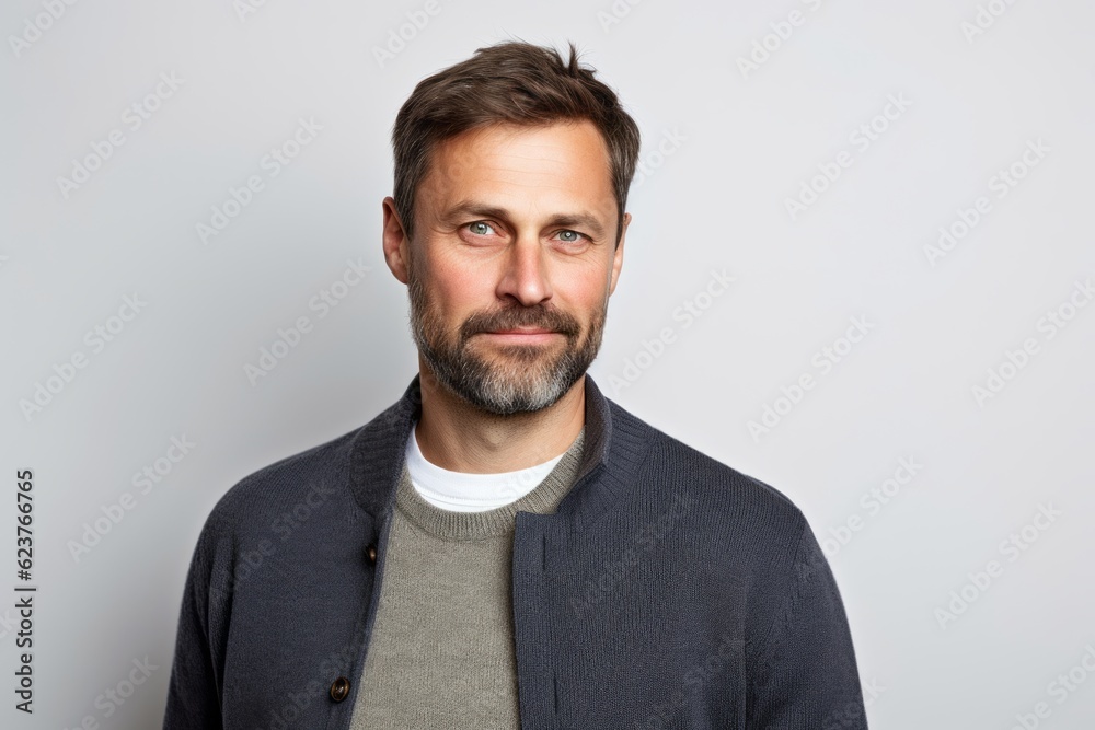 Portrait of a handsome man with a beard on a gray background Portrait of a handsome man with a beard on a gray background