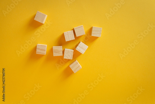 abstract background with cubes on the yellow background
