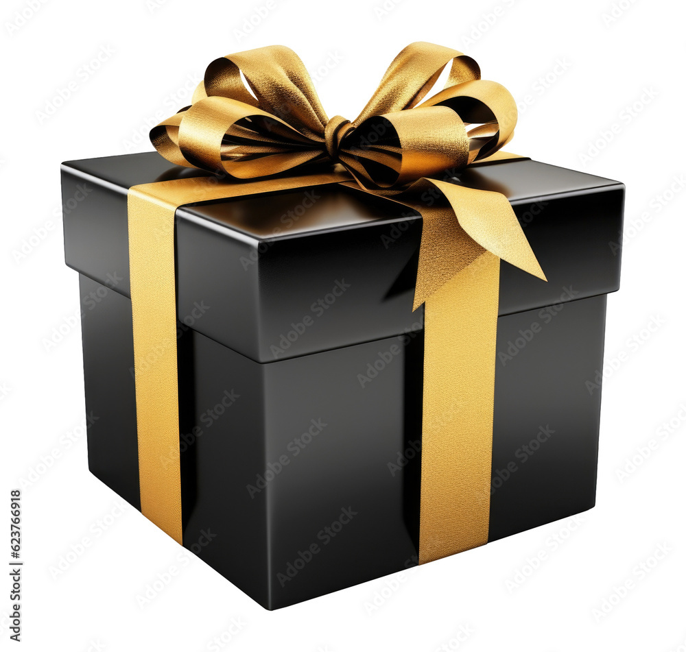 Gold And Black Luxury Gift Box Isolated on Transparent Background - Generative AI
Gold And Black Luxury Gift Box Isolated on Transparent Background - Generative AI