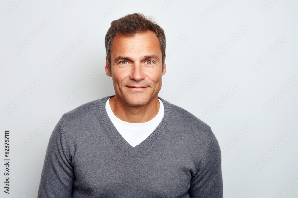 Portrait of a handsome man smiling at the camera against white background Portrait of a handsome man smiling at the camera against white background