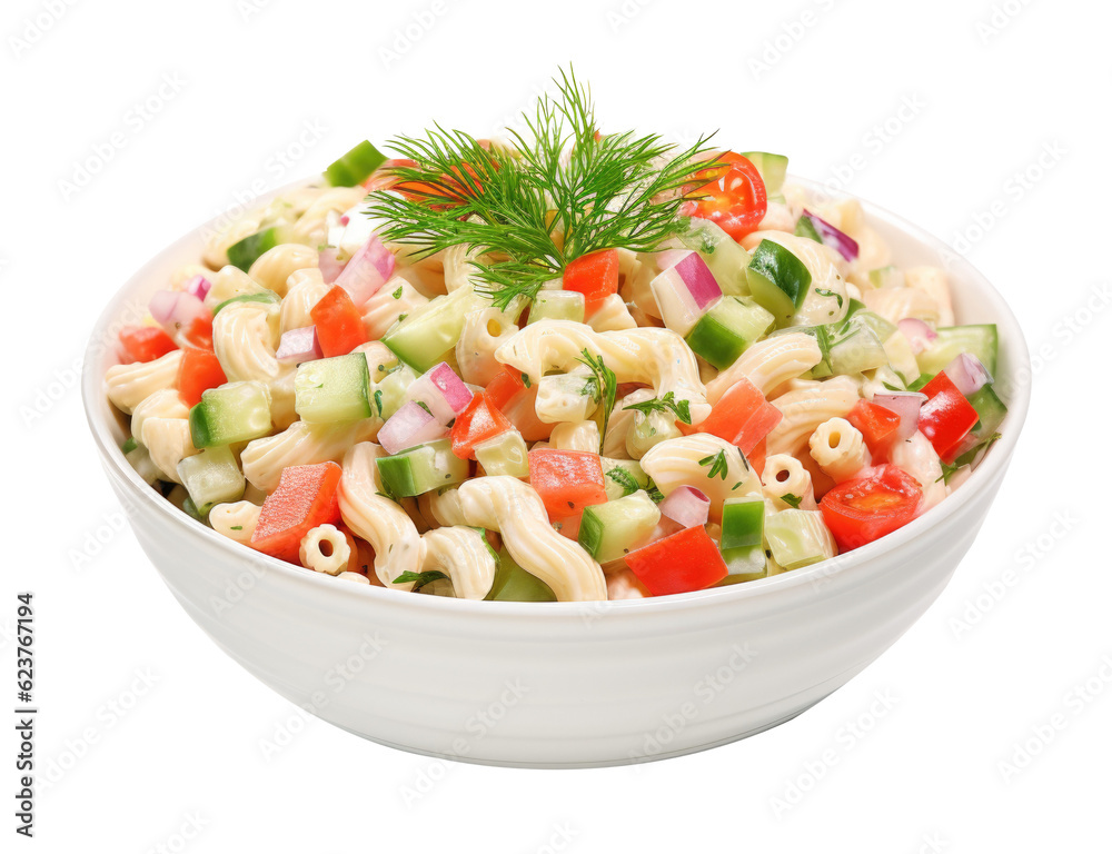 Macaroni Salad Isolated on Transparent Background - Generative AI
