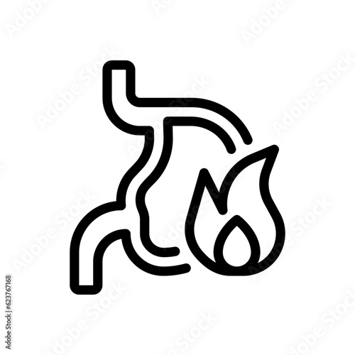 Heartburn line icon