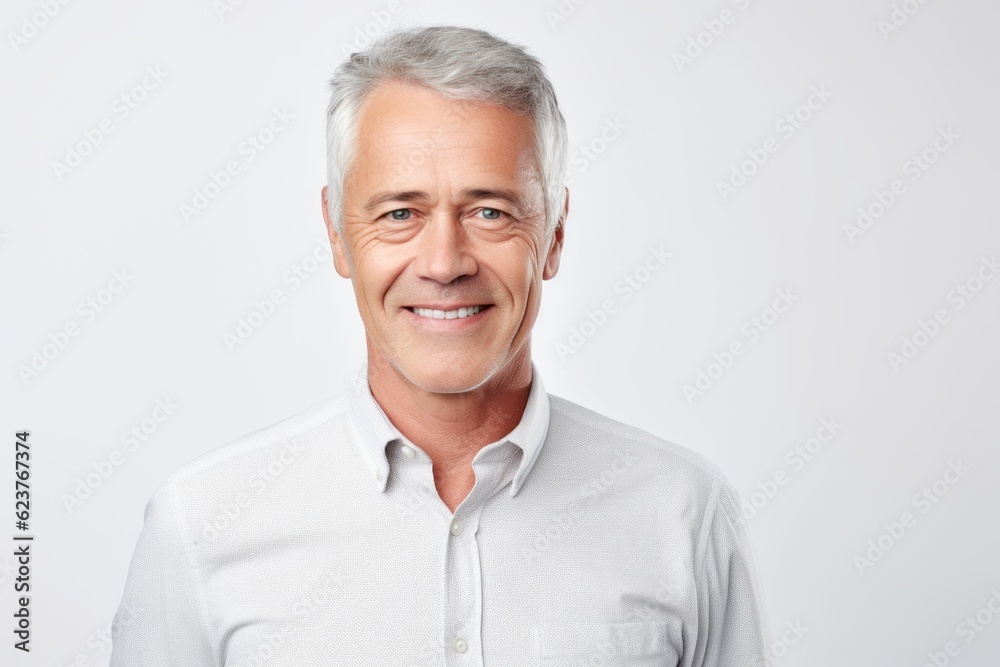 Portrait of a handsome mature man looking at camera over white background Portrait of a handsome mature man looking at camera over white background