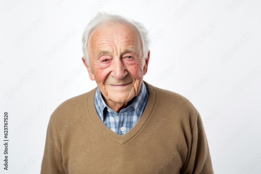 Portrait of a senior man smiling at the camera on a white background Portrait of a senior man smiling at the camera on a white background