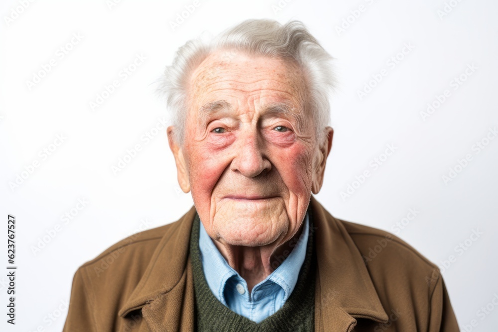 Portrait of an elderly man on a white background. Studio shot. Portrait of an elderly man on a white background. Studio shot.