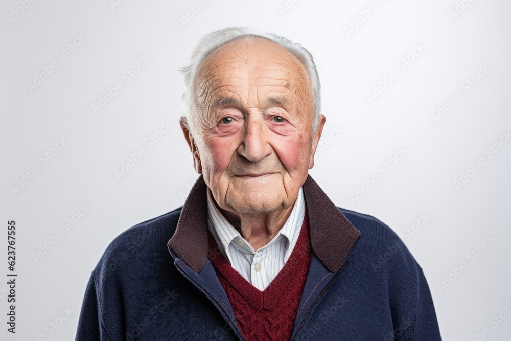 Portrait of a senior man with grey hair on a white background Portrait of a senior man with grey hair on a white background