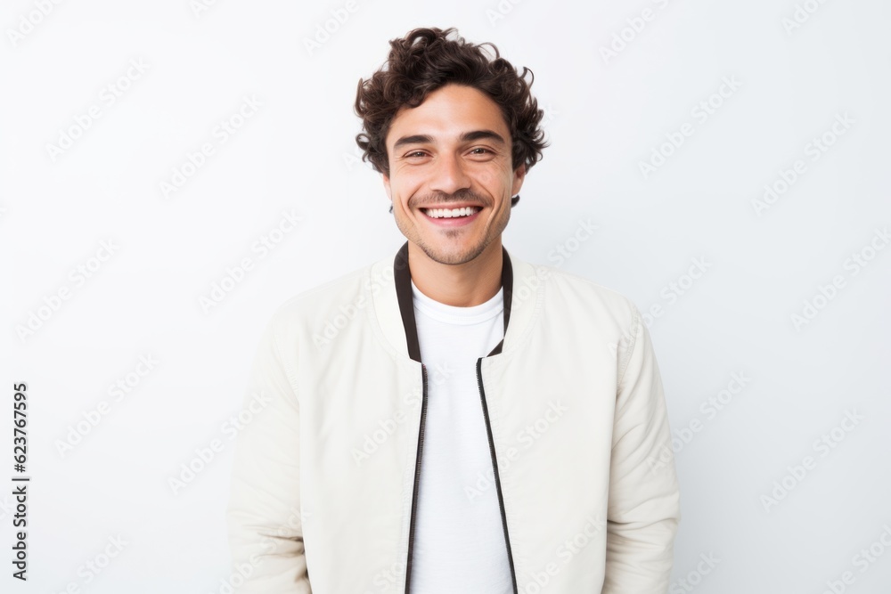 Portrait of a handsome young man smiling at camera over white background Portrait of a handsome young man smiling at camera over white background