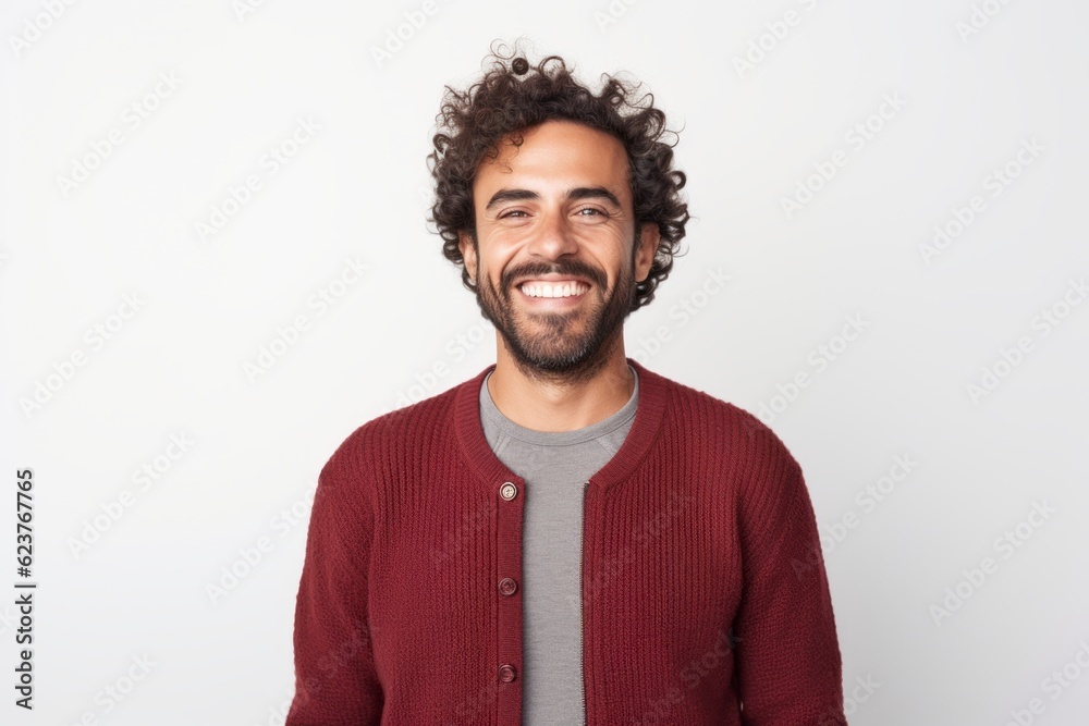 Portrait of a happy young man smiling at camera isolated on a white background Portrait of a happy young man smiling at camera isolated on a white background