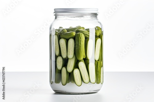 product photo of a pickle jar white background