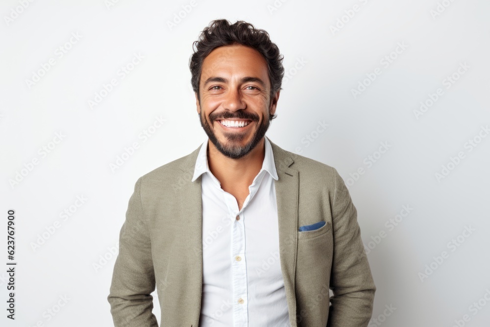 Portrait of a handsome young man smiling at camera over white background Portrait of a handsome young man smiling at camera over white background