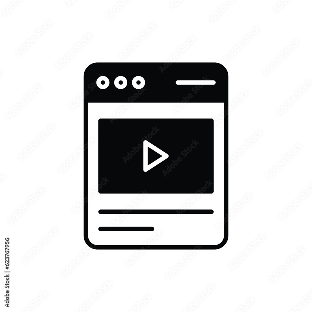 Video Content icon vector stock illustration. Video Content icon vector stock illustration.