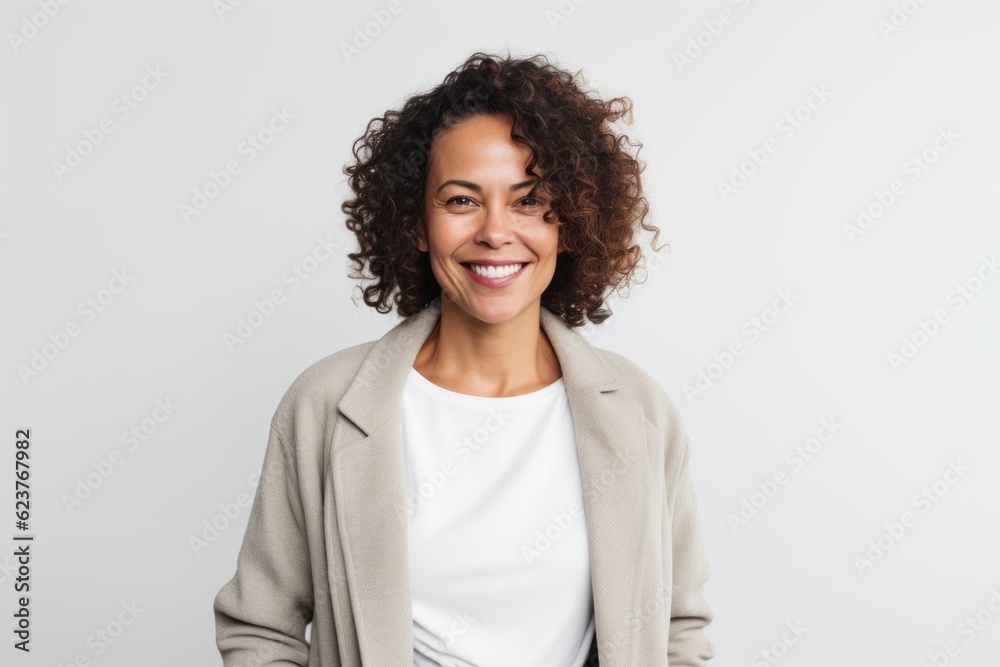 Portrait of a smiling african american businesswoman standing over white background Portrait of a smiling african american businesswoman standing over white background
