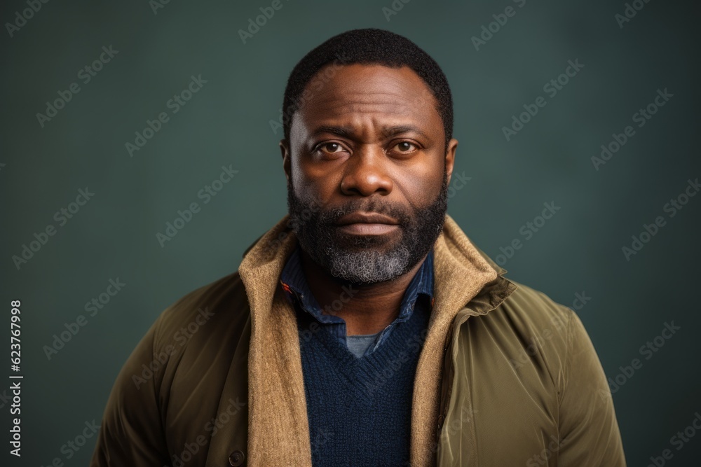 Portrait of a dark-skinned man with a beard wearing a sweater Portrait of a dark-skinned man with a beard wearing a sweater