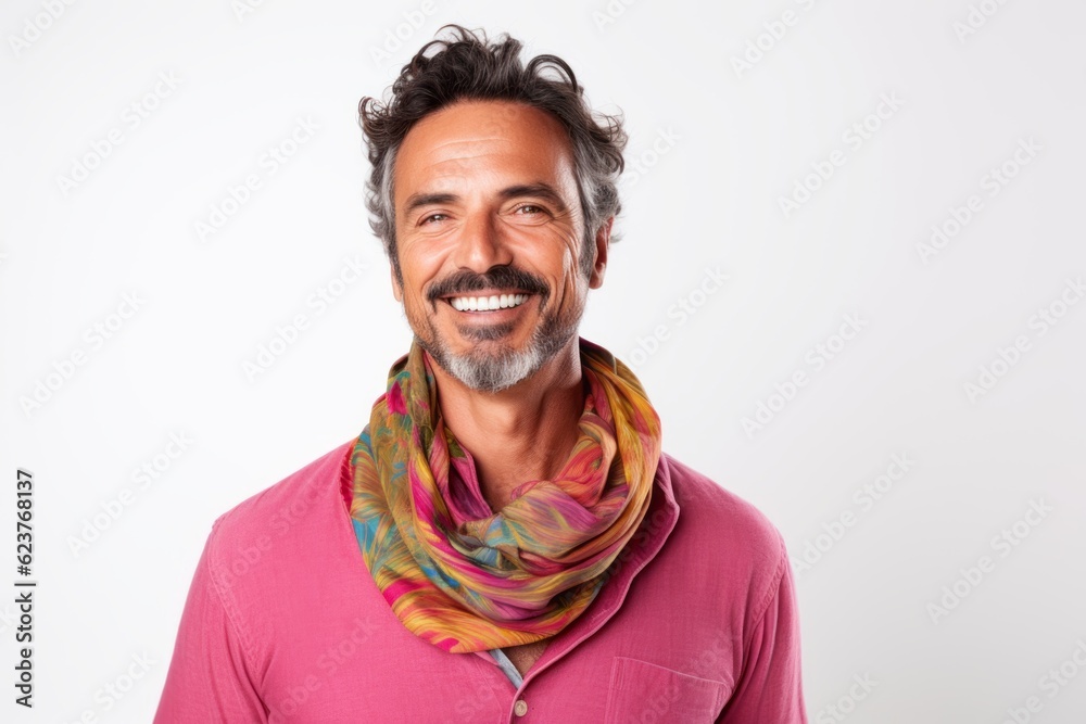 Portrait of a handsome middle aged man smiling on a white background Portrait of a handsome middle aged man smiling on a white background