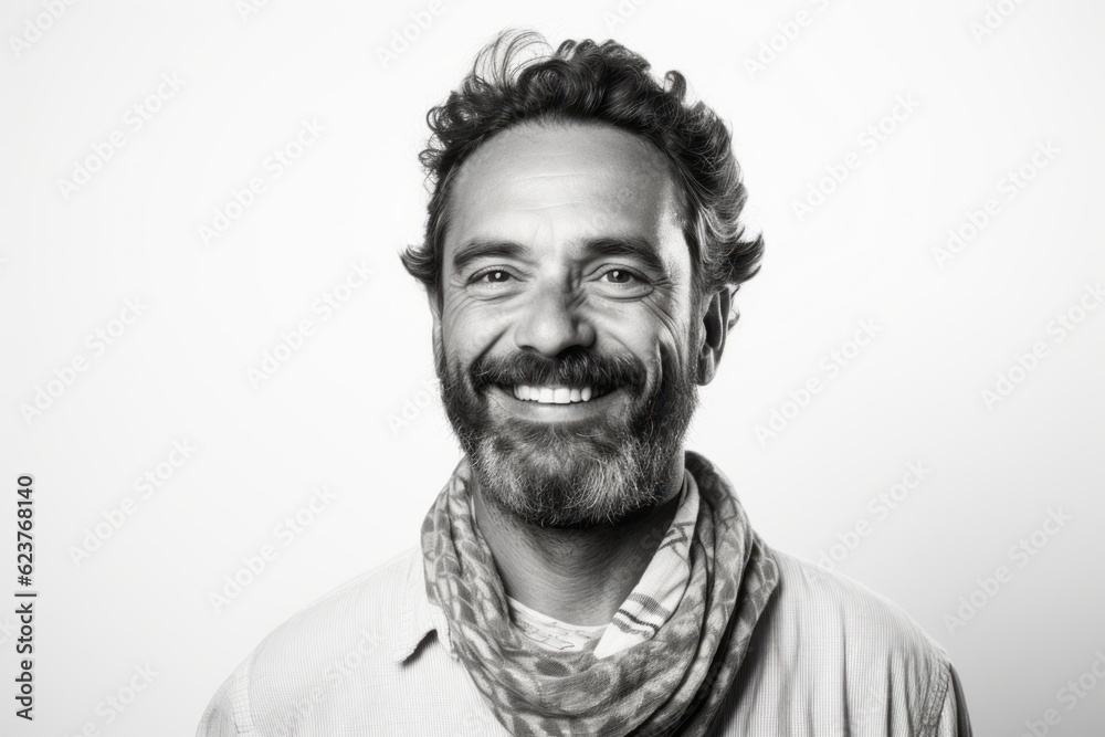 Obraz premium Portrait of a handsome man with a beard on a white background