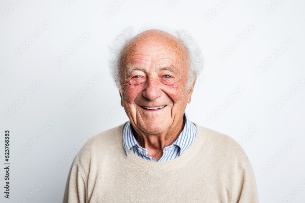 Portrait of a senior man smiling at the camera on white background Portrait of a senior man smiling at the camera on white background