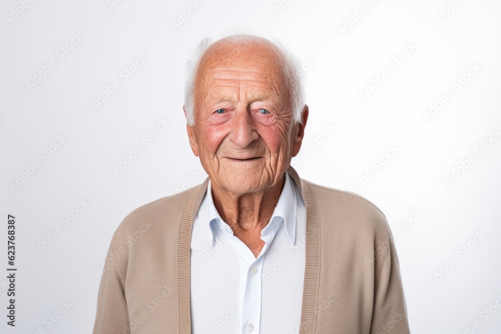 Portrait of a happy senior man looking at camera on white background Portrait of a happy senior man looking at camera on white background