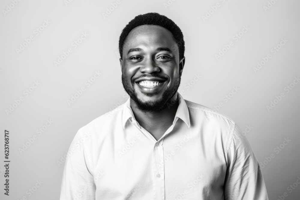 Young african american man smiling and looking at camera in studio Young african american man smiling and looking at camera in studio