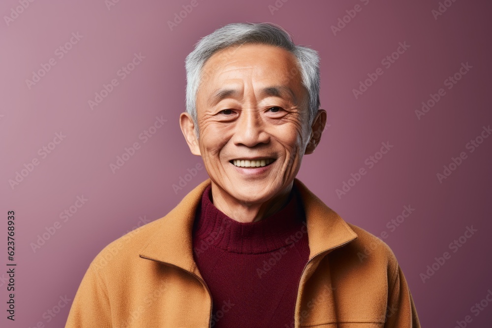 Portrait of a senior asian man smiling and looking at camera Portrait of a senior asian man smiling and looking at camera