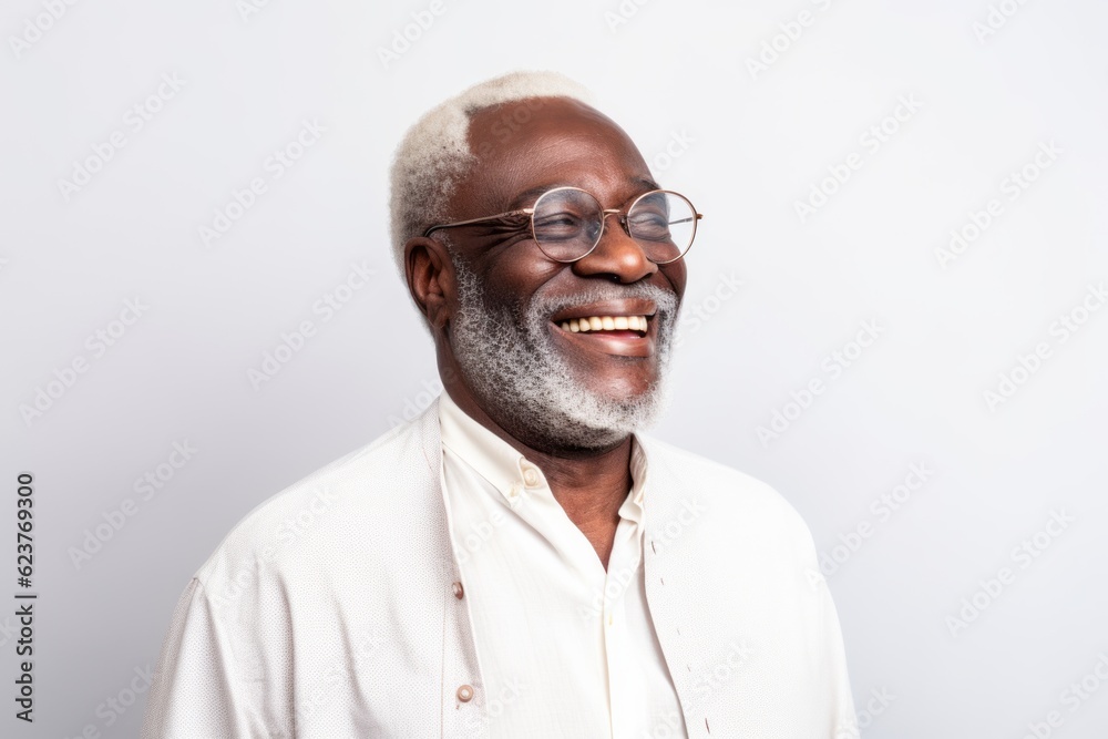 Portrait of a senior Indian man wearing glasses and a white shirt. Portrait of a senior Indian man wearing glasses and a white shirt.