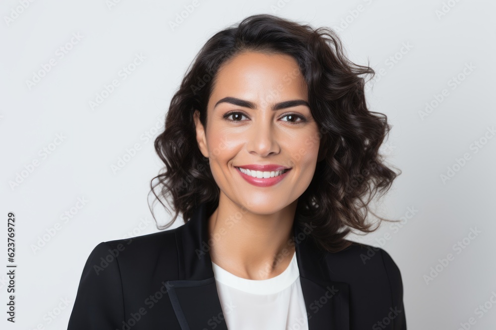 Portrait of smiling businesswoman looking at camera isolated on white background Portrait of smiling businesswoman looking at camera isolated on white background