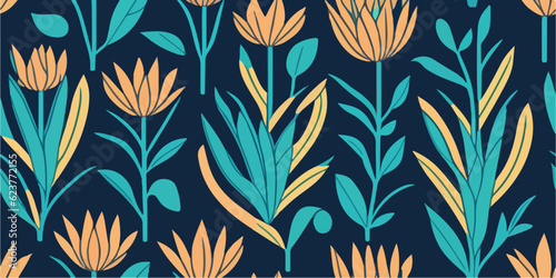 Tropical Delight  Vector Illustration of Exotic Tulip Pattern