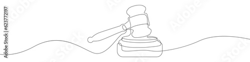 Judge's gavel icon line continuous drawing vector. One line Judge's gavel icon vector background. Judge's gavel icon. Continuous outline of a Judge's gavel icon.
