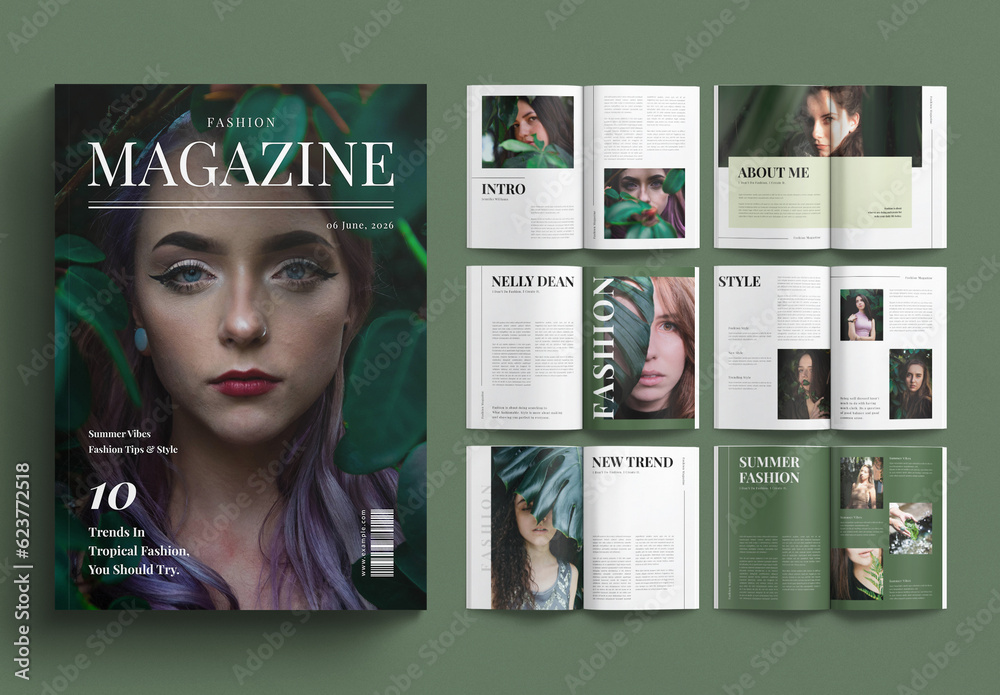 Fashion Magazine Layout Design Book Template Stock Template Adobe Stock