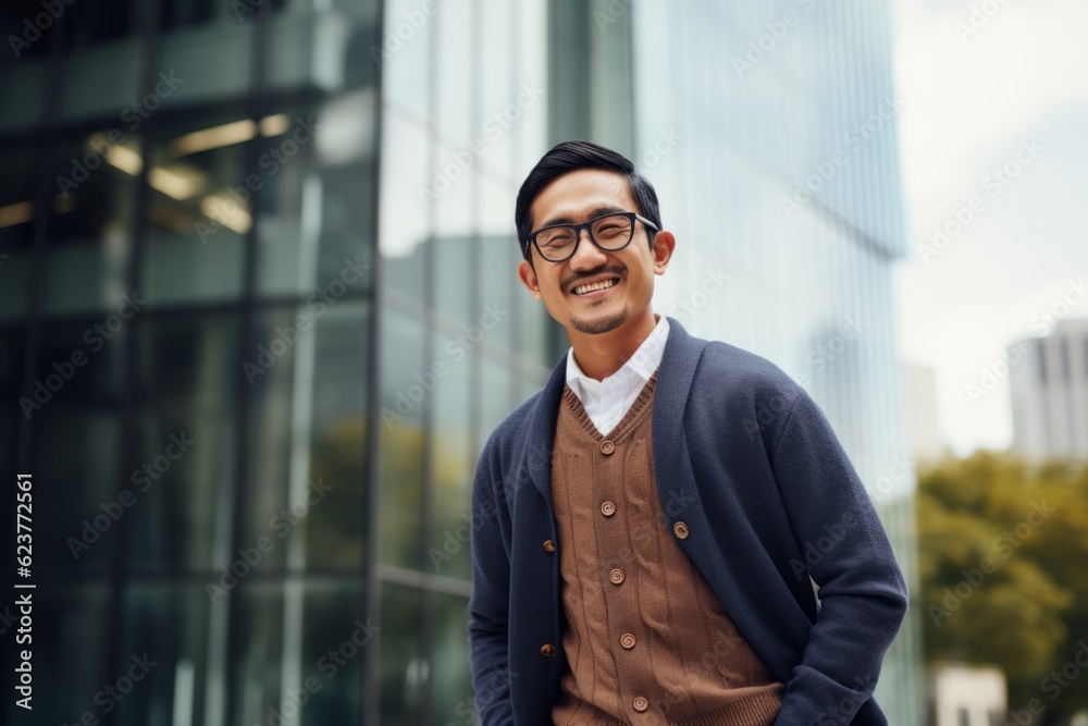Portrait of a confident businessman standing in front of a modern building Portrait of a confident businessman standing in front of a modern building