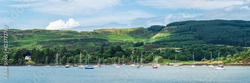 Ardentallen Bay, Loch Feochan And Feochan Bheag River From A Drone, Feochan Glen, Oban, Argyll and Bute, West Highlands, Scotland photo