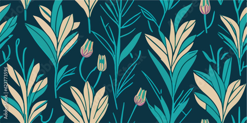 Serene Beauty: Vector Illustration of Exotic Tulip Flowers