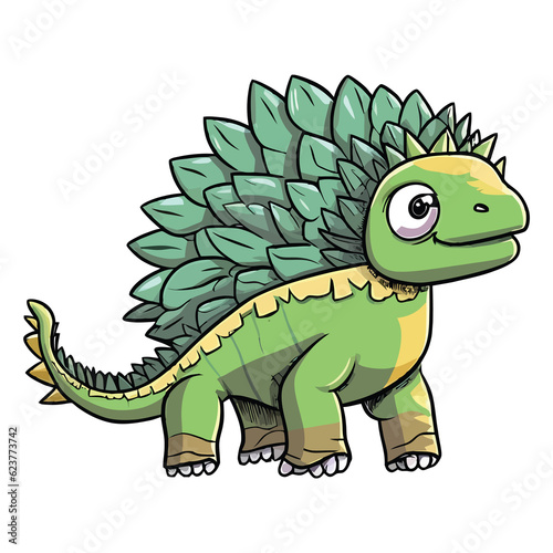 Cute Dimetrodon Dinosaur 2d Illustration