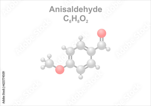 Simplified scheme of the anisaldehyde molecule. photo
