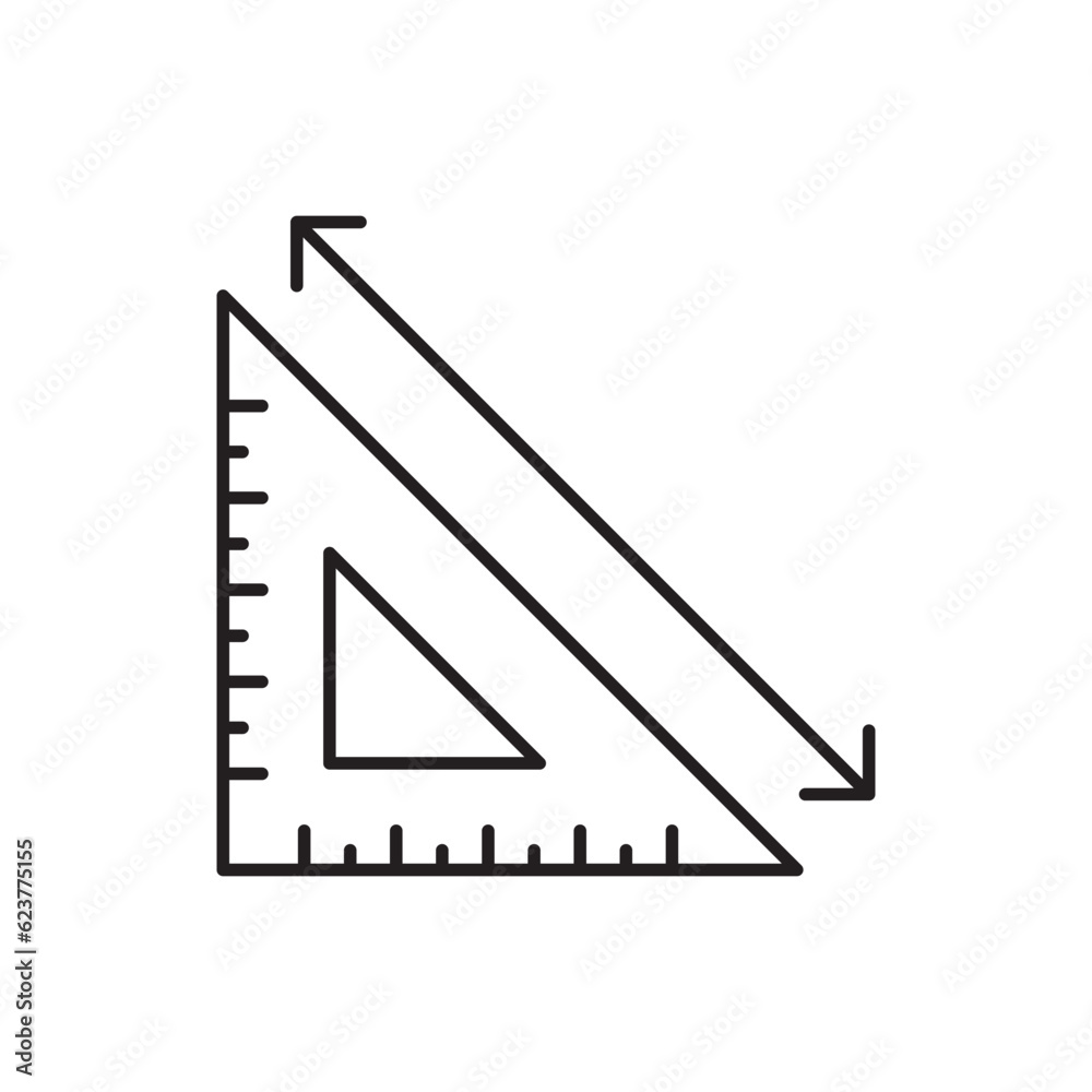 Ruler vector icon. Ruler flat sign design. Ruler distance symbol pictogram. UX UI scale icon Ruler vector icon. Ruler flat sign design. Ruler distance symbol pictogram. UX UI scale icon