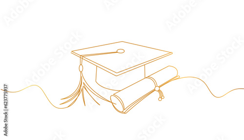 graduation line art style vector eps 10