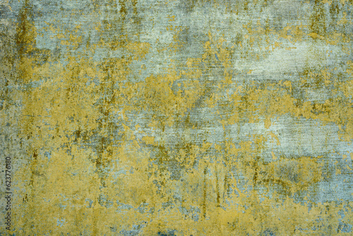 Background. Yellow stained and worn wall. Pattern. © Ordasi Tatyjana