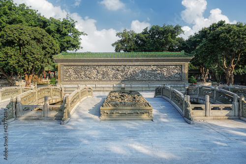 Guangzhou, Guangdong, China, 13.07.23. Baomo Garden is located in Panyu District. The garden features common elements of Chinese Lingnan garden architecture such as ponds, bridges, pavilions.