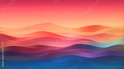 A background composed of multicolored gradient waves. Generative AI 