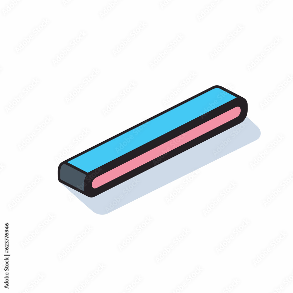 Vector of a blue and pink eraser on a white surface Vector of a blue and pink eraser on a white surface