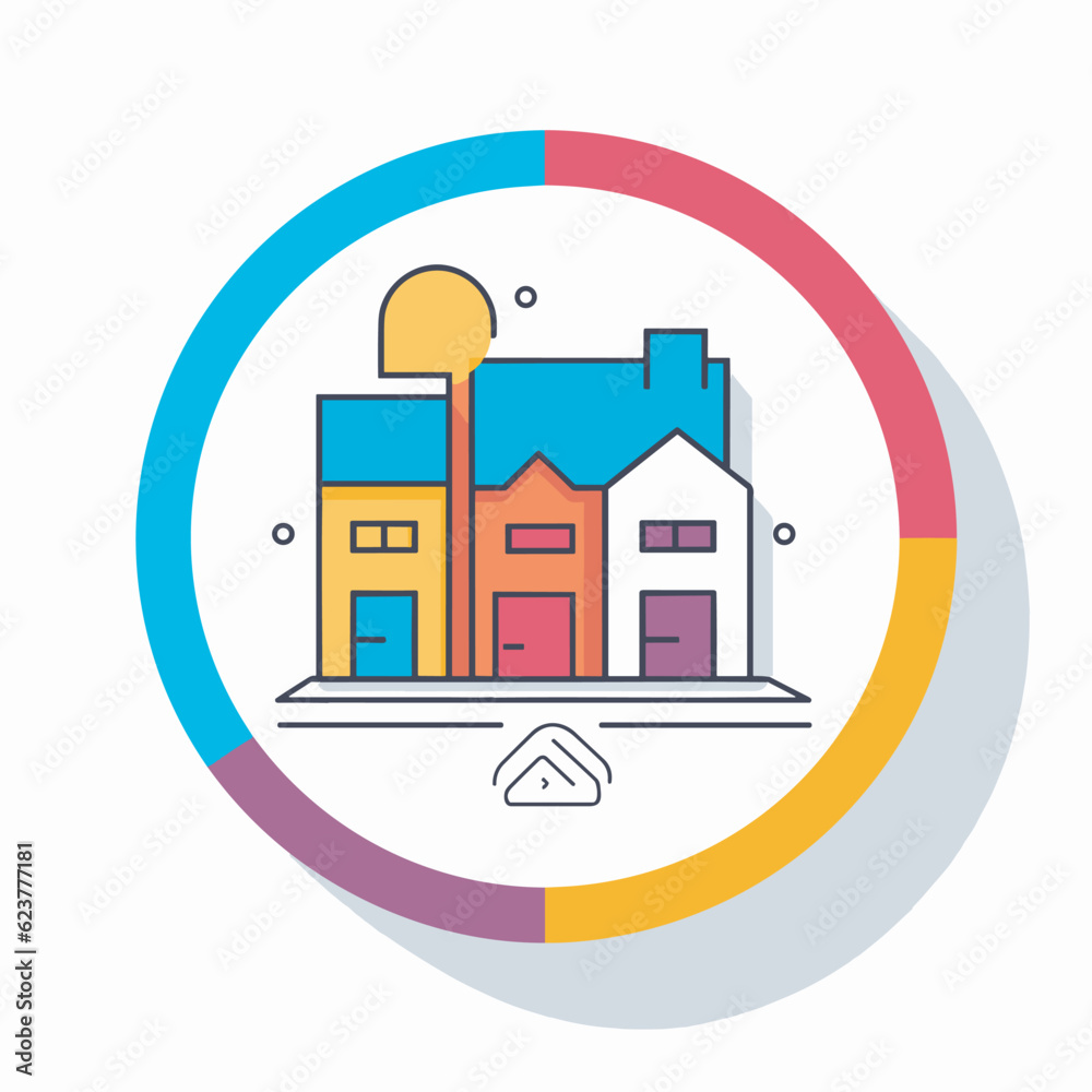 Vector of a house with a street light in the middle of it Vector of a house with a street light in the middle of it