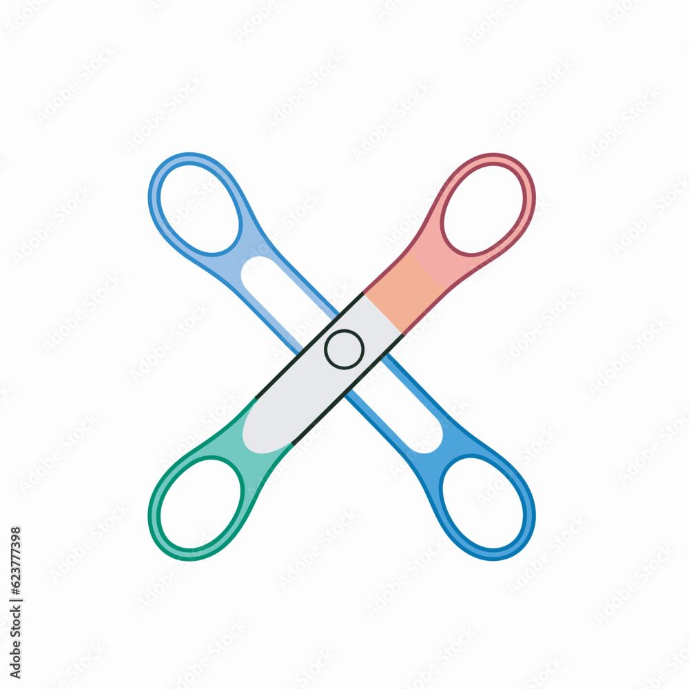 Vector of a pair of scissors stacked on top of each other Vector of a pair of scissors stacked on top of each other