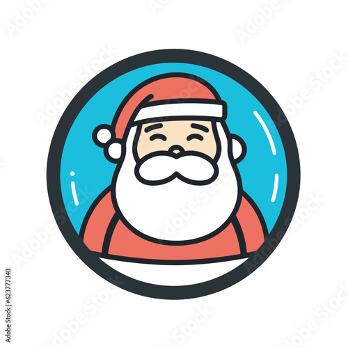 Vector of a Santa Claus with a beard and mustache in a flat icon style © Ilgun
