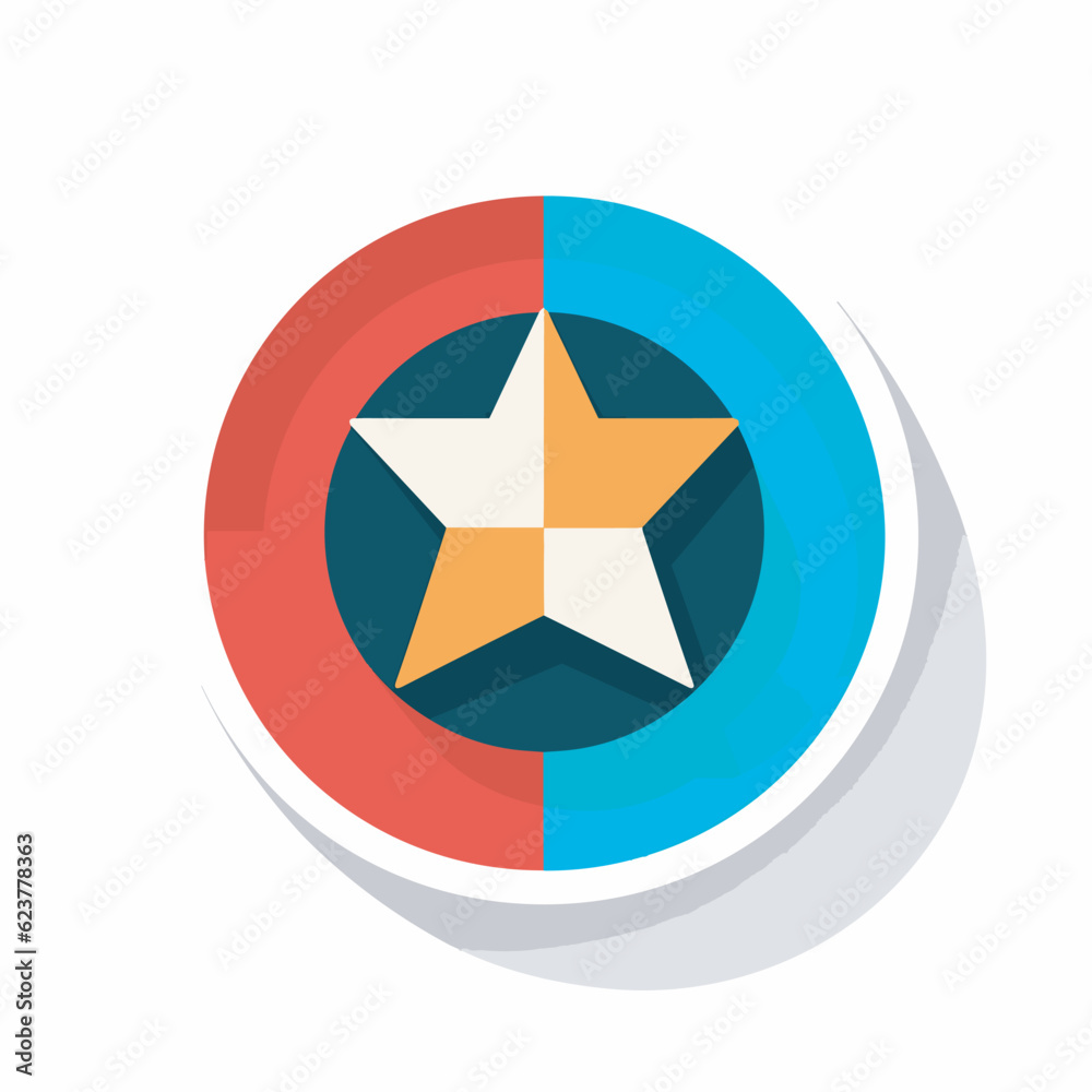 Vector of a flat icon of a star centered inside a circle Vector of a flat icon of a star centered inside a circle