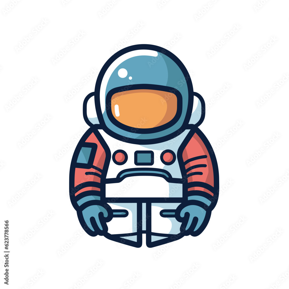 Vector of a flat vector icon of a cartoon character wearing a space suit Vector of a flat vector icon of a cartoon character wearing a space suit