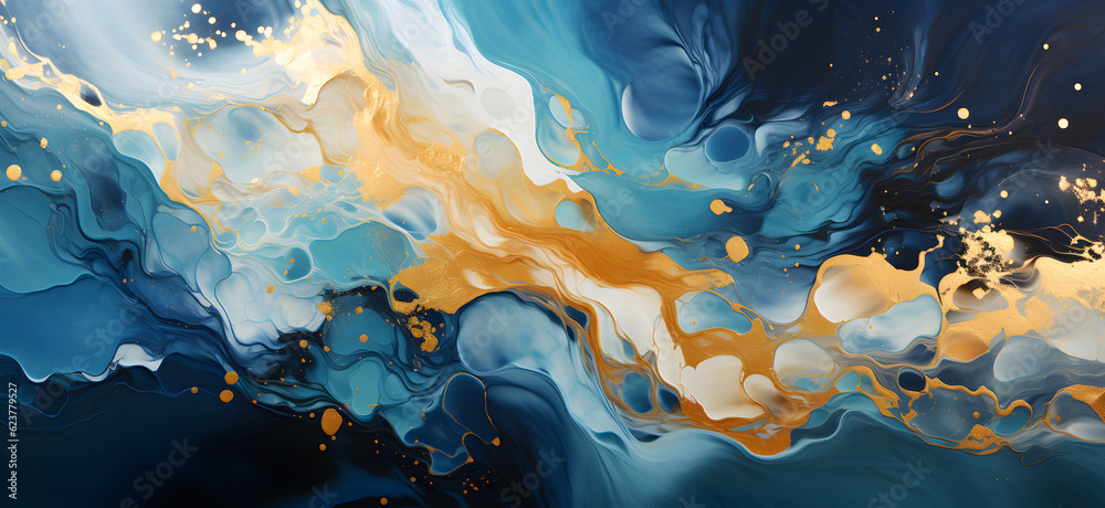 Abstract waves in shades of pale blue white and gold on a sandy beige canvas background Generative AI Abstract waves in shades of pale blue white and gold on a sandy beige canvas background Generative AI